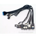 Dual USB Motherboard HD Audio Mic Altoparlante Potenza